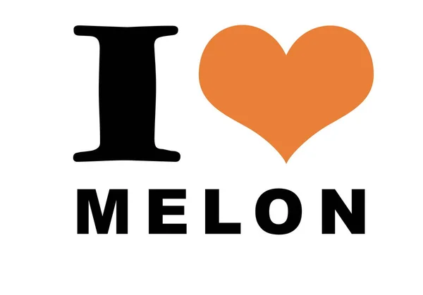 Ich Liebe Melone Auf Dem Weißen Stockbild
