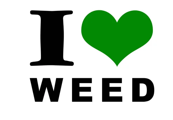 Love Weed Text White Imagem De Stock