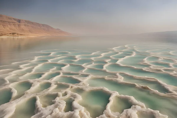 Вид Мертве Море Ізраїлі Покоління Ліцензійні Стокові Зображення