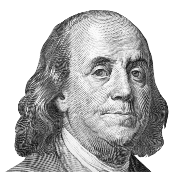 100 dolarlık Benjamin Franklin portresi