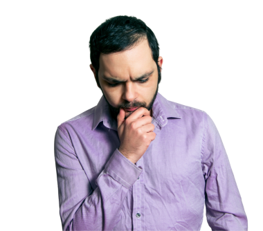 Sakallı adam jestler yapar.