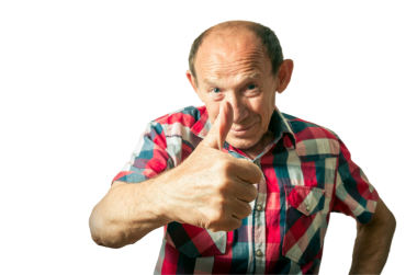 Yaşlı adamın komik portresi.