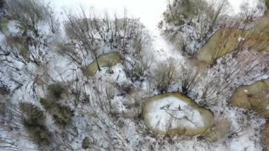 Bataklıkta kış suları, hava manzarası