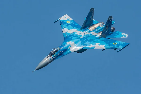 Radom Polónia Agosto 2017 Força Aérea Ucraniana Sobrevoa Aeródromo Radom — Fotografia de Stock