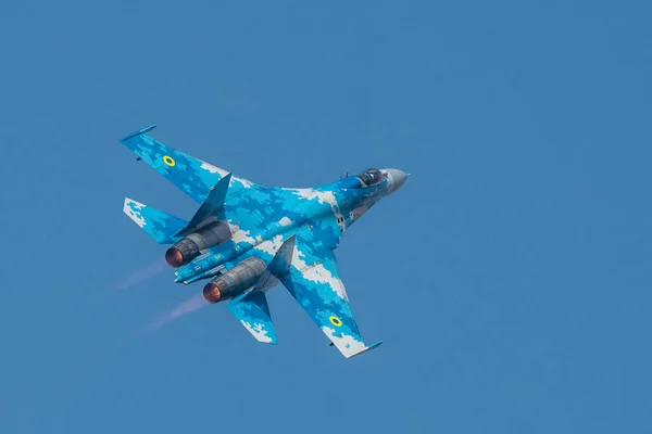 Radom Pologne Août 2017 Chasseur Force Aérienne Ukrainienne Survole Aérodrome — Photo