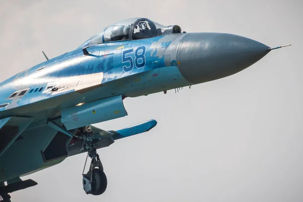 Radom Polonia Agosto 2017 Caza Fuerza Aérea Ucraniana Vuela Sobre —  Fotos de Stock