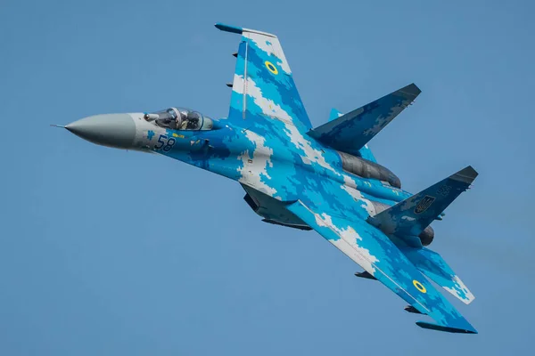 Radom Polónia Agosto 2017 Força Aérea Ucraniana Sobrevoa Aeródromo Radom — Fotografia de Stock