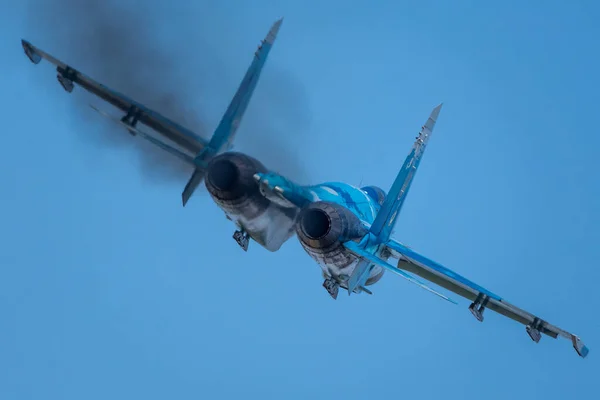 Radom Polen August 2017 Oekraïense Luchtmacht Strijder Vliegt Vliegveld Radom — Stockfoto
