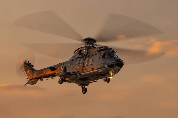 Лесно Польша Июня 2023 Года Вертолет Ввс Швейцарии Eurocopter As332 — стоковое фото