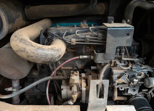 Крупним Планом Старий Тракторний Двигун Після Використання Сільській Фермі Майже — стокове фото