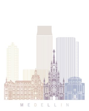 MEDELLİN SKYLINE POSTER PASTEL