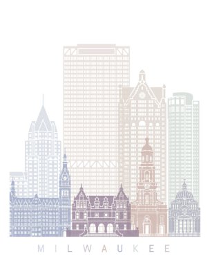  MILWAUKEE SKYLINE POSTER PASTEL