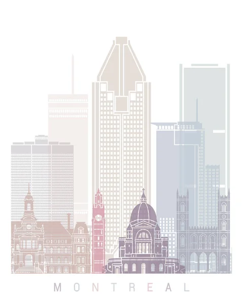 Montreal Skyline Poster Pastel — Stok fotoğraf