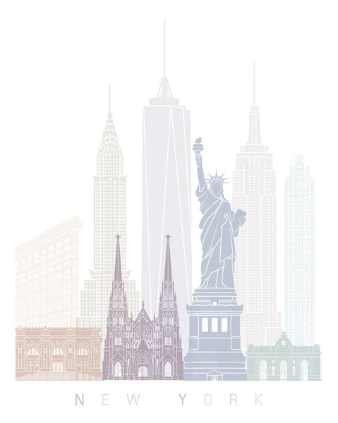Nova York Skyline Poster Pastel — Fotografia de Stock