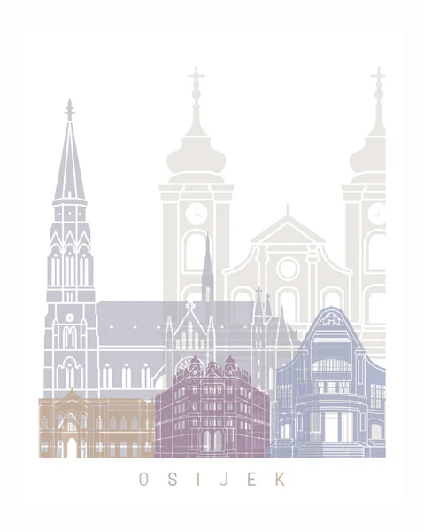 Osijek Skyline Poster Pastell — Stockfoto
