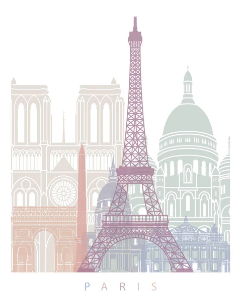 Pastello Posteriore Skyline Parigi — Foto Stock
