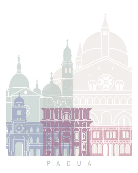 Padua Skyline Poster Pastel — Stock Fotó