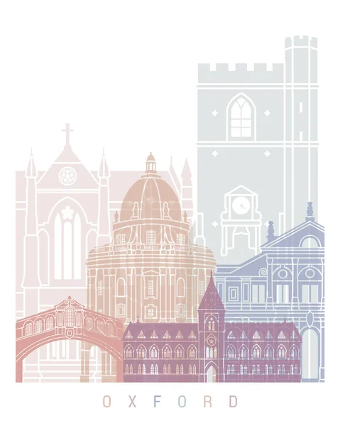Oxford Skyline Poster Pastel — Zdjęcie stockowe