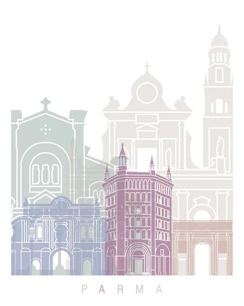 Parma Skyline Poster Pastel — Φωτογραφία Αρχείου
