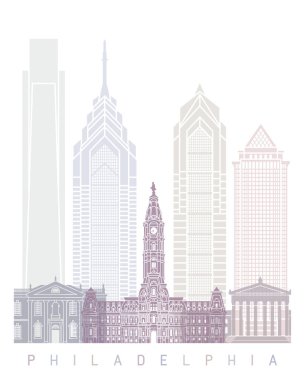 PHILADELPHIA SKYLINE POSTER PASTEL