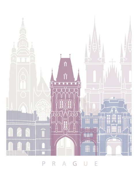Praga Skyline Poster Pastel —  Fotos de Stock