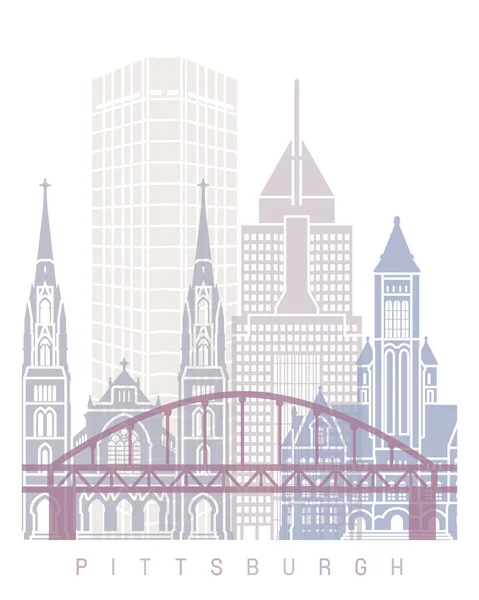 Pittsburgh Skyline Poster Pastel — Zdjęcie stockowe