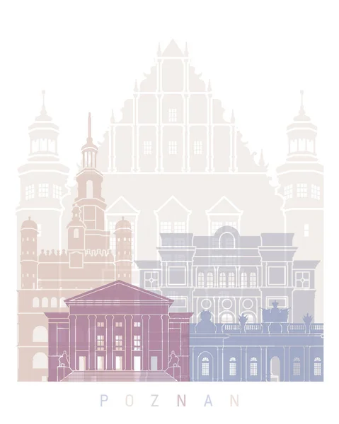 Poznan Skyline Poster Pastel — Fotografia de Stock