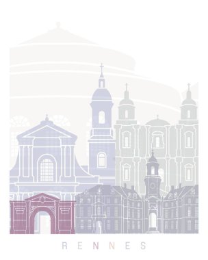 RENNNES SKYLINE POSTER PASTEL