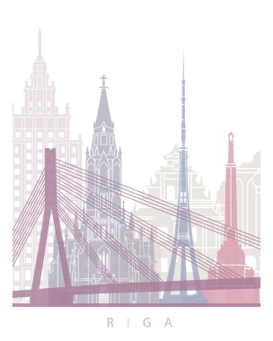 RIGA SKYLINE POSTER PASTEL