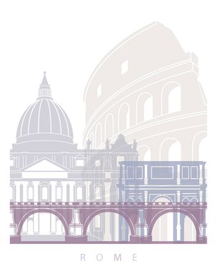 ROMA SKYLINE POSTER PASTEL