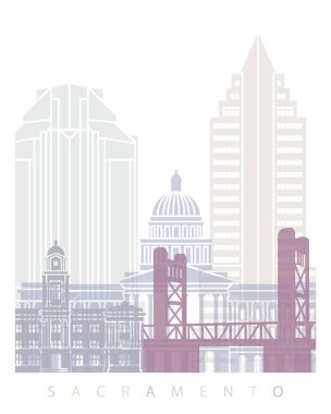 SACRAMENTO SKYLINE POSTER PASTEL