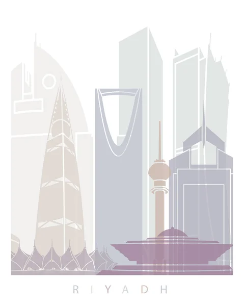 Riyadh Skyline Poster Pastel — Stockfoto