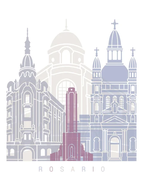 Rosario Skyline Poster Pastel — 图库照片