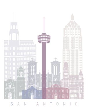 SAN ANTONIO SKYLINE POSTER PASTEL