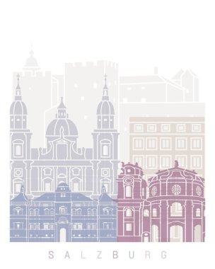 SALZBURG SKYLINE POSTER PASTEL
