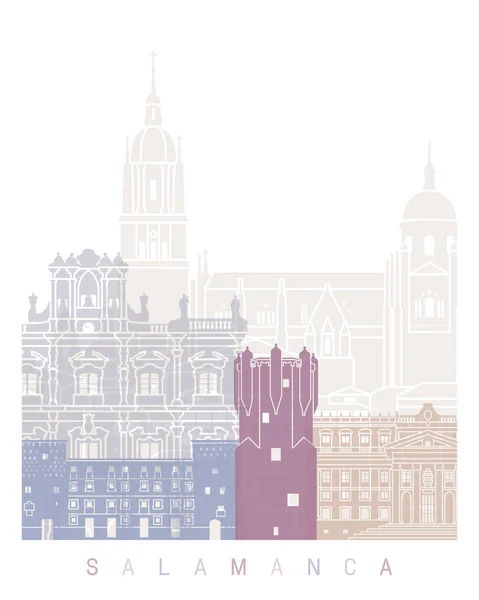 Salamanca Skyline Poster Pastel — Stok fotoğraf