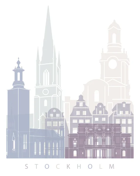 Stokholm Skyline Poster Pastel — 스톡 사진