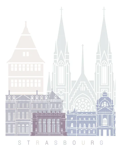 Strasbourg Skyline Poster Pastel — Zdjęcie stockowe