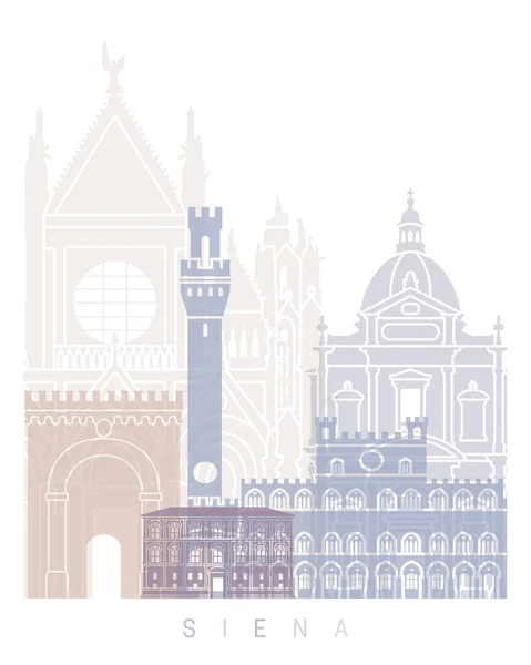 Siena Skyline Poster Pastel — Zdjęcie stockowe