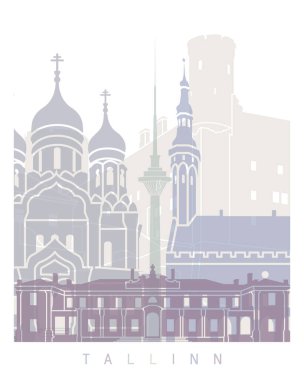 TALLİN SKYLINE POSTER PASTEL
