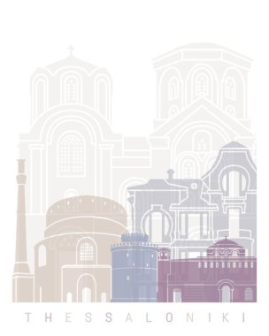 Bu SALONIKI SKYLINE POSTER PASTEL