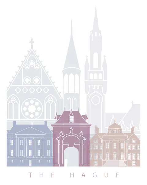 Hague Skyline Poster Pastel — Fotografia de Stock