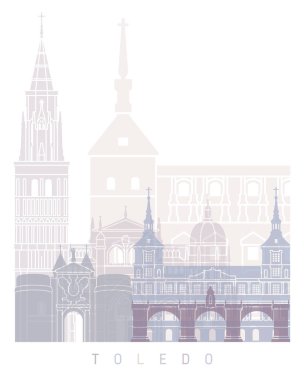  TOLEDO SKYLINE POSTER PASTEL
