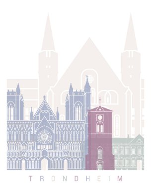 TRONDHEIM SKYLINE POSTER PASTEL