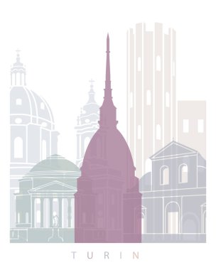  TURİN SKYLINE POSTER PASTEL