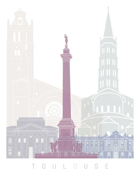 Toulouse Skyline Poster Pastel — 图库照片