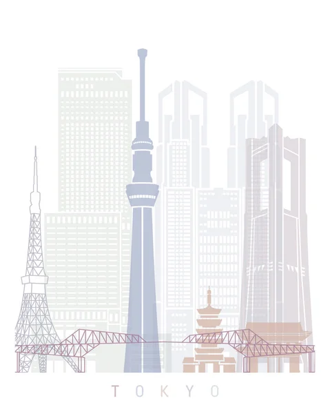 Tokio Skyline Poster Pastel — Stockfoto