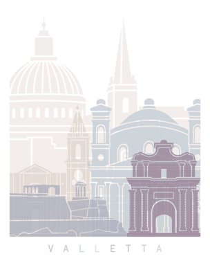 VALLETA SKYLINE POSTER PASTEL