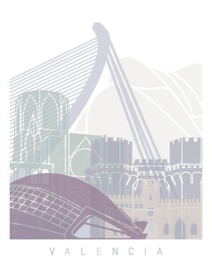 VALENCIA SKYLINE POSTER PASTEL