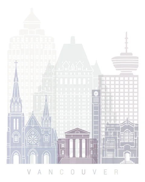 Vancouver Skyline Poster Pastel — Stock Fotó